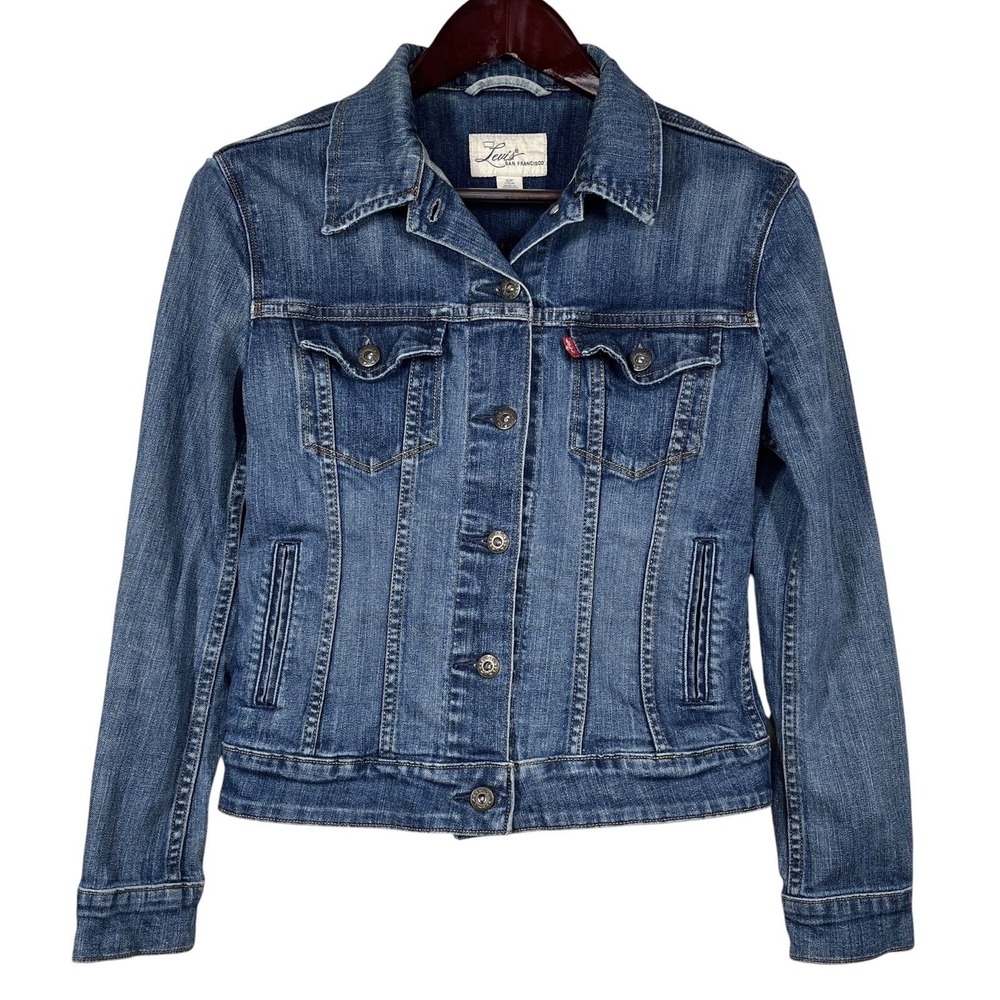 Levis Jean Jacket Womens S Blue Cotton Blend Classic Type 3 Denim Trucker 2011